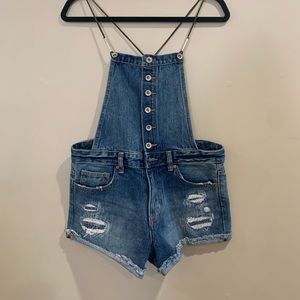 denim short overall